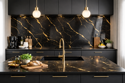 Schwarz-Gold PVC-Wandpaneel