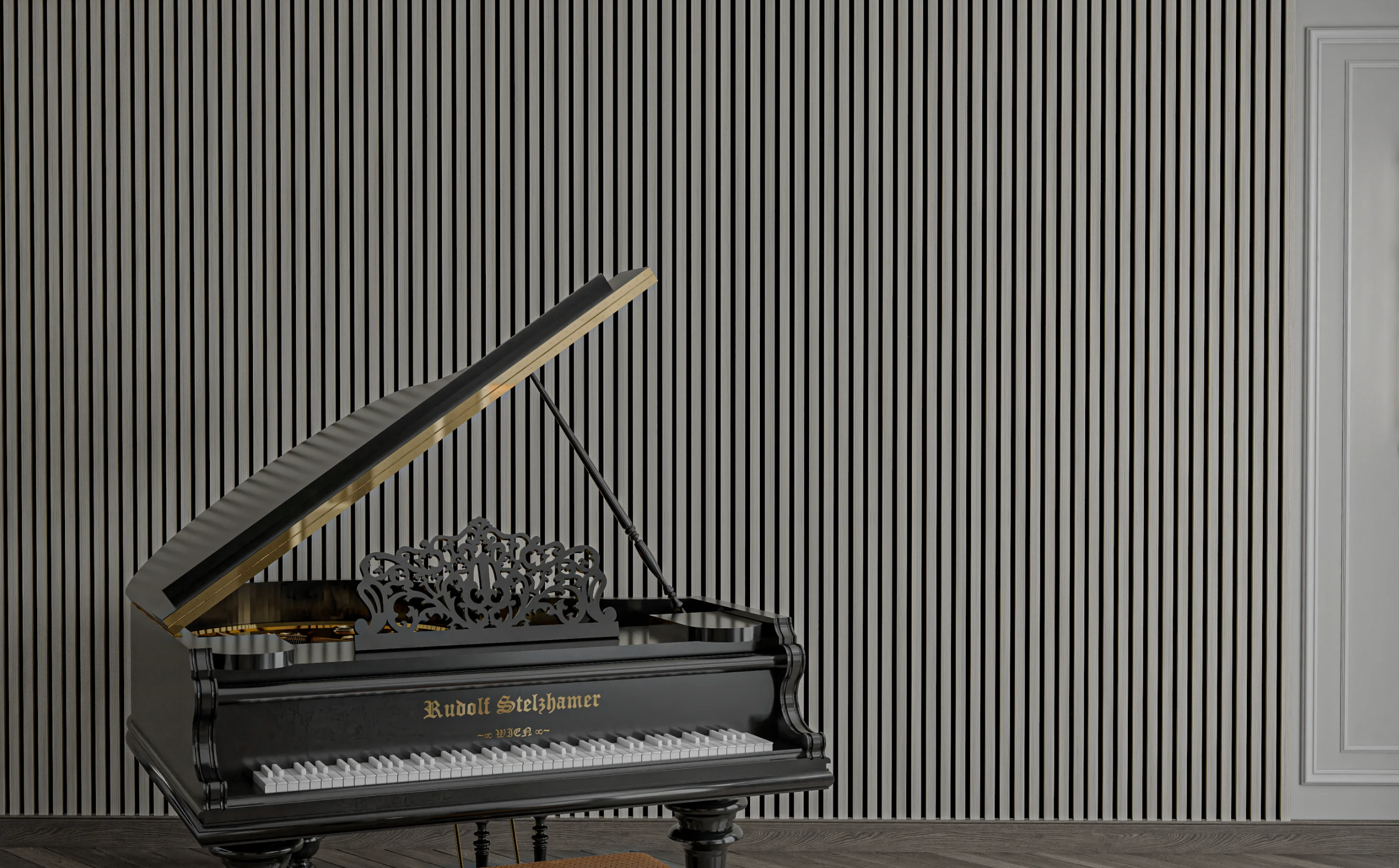 Gray Line Bamboo | Essential | Acoustic Wall Panel
