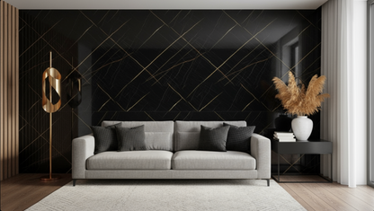 Schwarz&Gold PVC-Wandpaneel