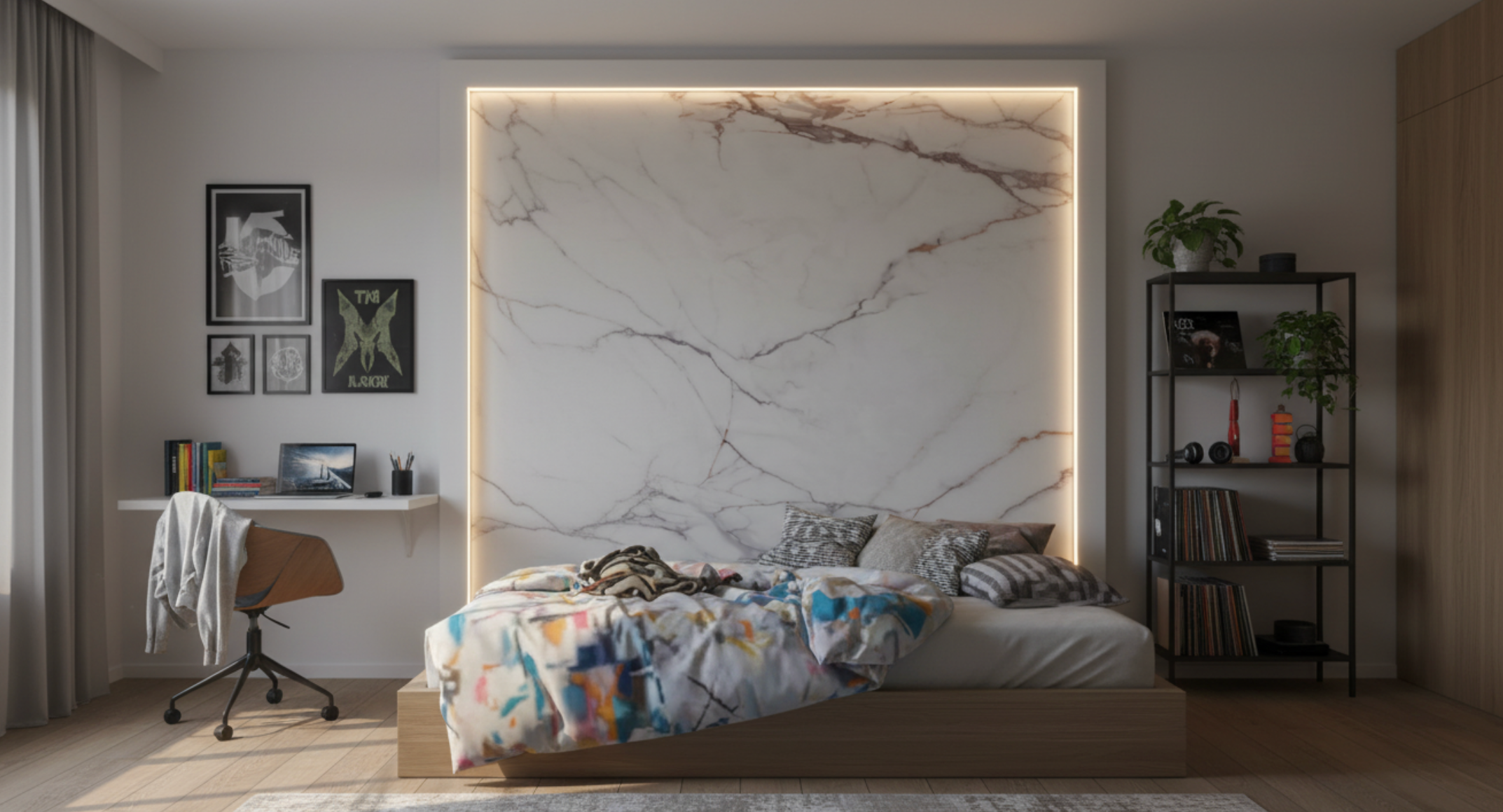 Marmorweiß PVC-Wandpaneel