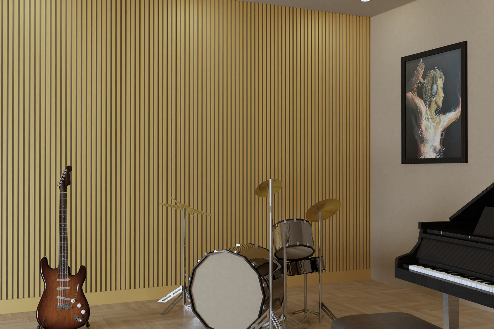 Golden | Acoustic Wall Panel (Gray Felt)