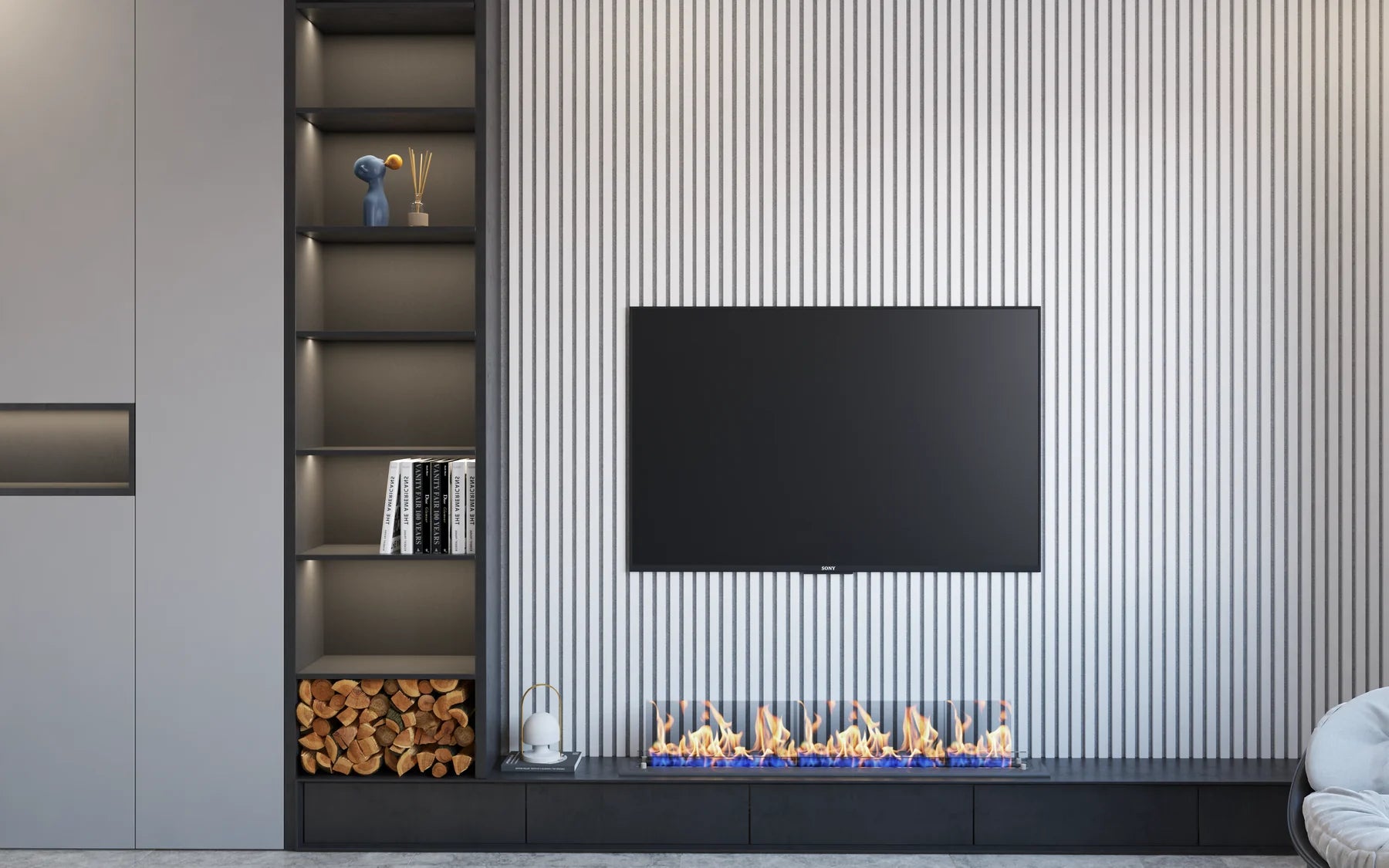 Soft White | Acoustic Wall Panel (Gray Felt)